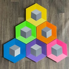 Set Tela Esagonale Op Art