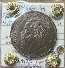REGNO D'ITALIA VITTORIO EMANUELE II 10 CENT 1866 H RAME ROSSO sigillata FDC