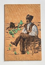 Sardegna - Pastore Sardo - cartolina in sughero  viaggiata (x1023)