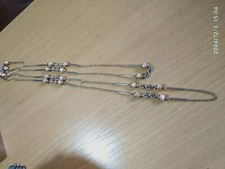  LUNGA COLLANA MAGLIA E CILINDRI DORATI ALTERNATI AD ALTRI COLOR SALMONE .