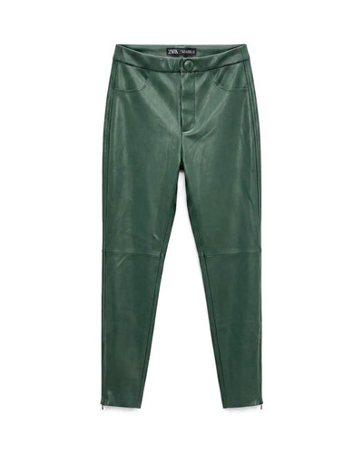 Pantalone leggings zara verde - pantalone,