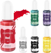 6 Pigmenti Colorati per Colata in Polvere, 10 Ml, Vernice a Base D'Acqua per Col