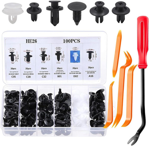 100 pezzi clip fissaggio - pezzi,