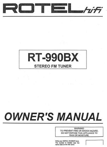 Rotel 990bx sintonizzatore - rotel, rt-990bx