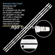 KIT 3 BARRE STRIP LED TV PANASONIC TX40C200E VES400UNDS2DN TOSHIBA 40L1653DB