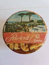 Vecchia scatola di latta anni 60 biscotti Doria Riviera