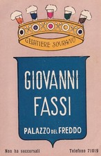 GIOVANNI FASSI GELATIERE SOVRANO - Cartoncino con Prezzi - Roma