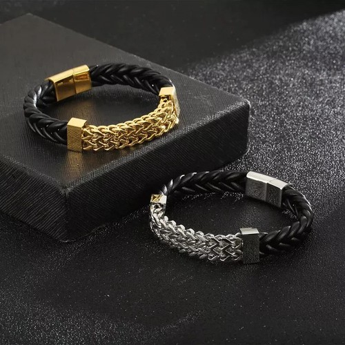 Bracciale uomo pelle sintetica - bracciale,