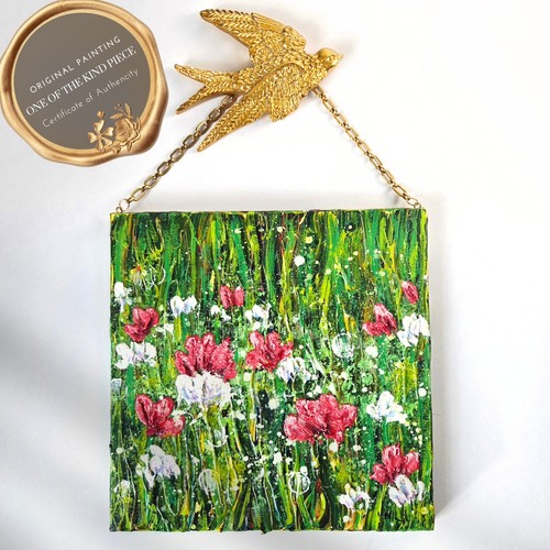 Dipinto originale prato - , fiori