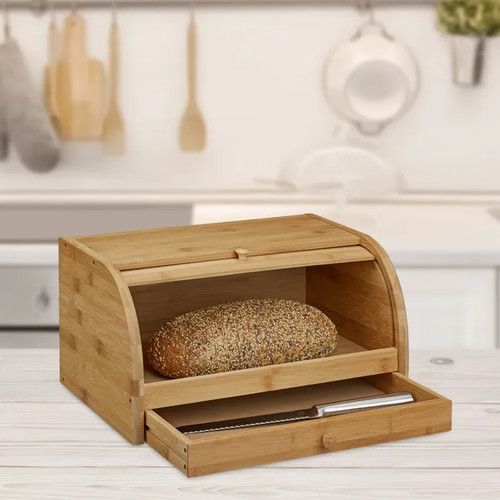 Portapane con cassetto - , chiaro