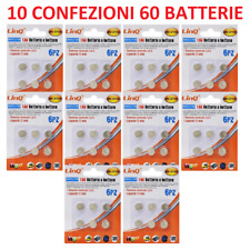 10 CONFEZIONI 60 PILE BATTERIE A BOTTONE AG10 L1130 BAT-LR1130 1,5V 72 MAH