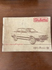 RICAMBI ALFA ROMEO GIULIETTA LIBRETTO USO E MANUTENZIONE EDIZIONE 2/84 ITA USATO
