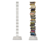 Libreria a colonna verniciata a fuoco bianca altezza 155 cm 