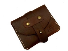 Porta Carte Artigianale Da Uomo Vera Pelle Cucito Mano Porta Carte Credito Slim