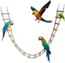 Scala per Uccelli Giocattolo, Ponte Oscillante in Legno per Pappagalli, Trespolo