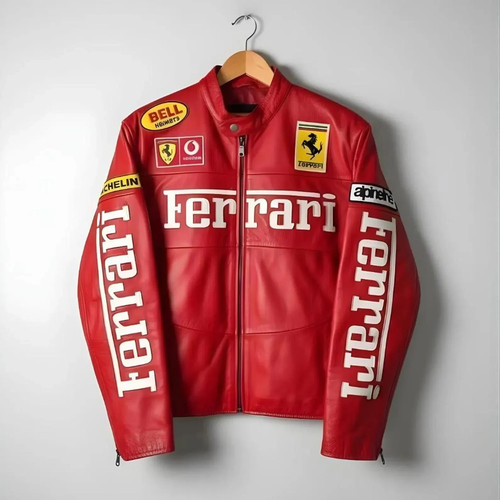 Giacca pelle ferrari racing - pelle,