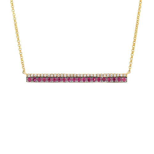 14k oro giallo diamante - 14k, rubino