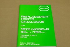  TRIUMPH TRIDENT T150 LISTA RICAMBI ILLUSTRATA CATALOGO 1973 T150V SERIE 1