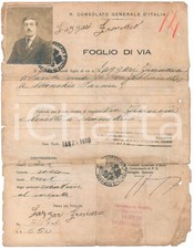 1919 NEW YORK Foglio di via -