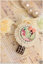 Bellissime mollette in legno e pizzo artiganali, perle cute kawaii ,