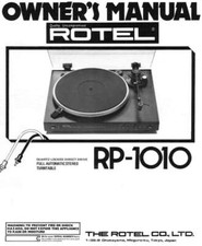 Rotel RP-1010 Turntable Owners