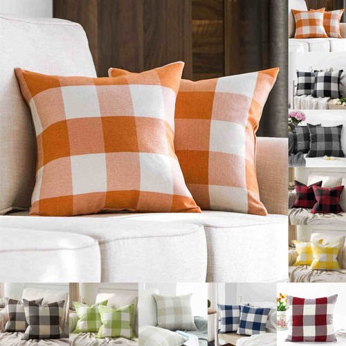 Copricuscino check lino - uk,