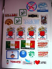 LOTTO 24 ADESIVI STICKER PUBBLICITARI ANNI '80 VINTAGE TARANTO INTROVABILI