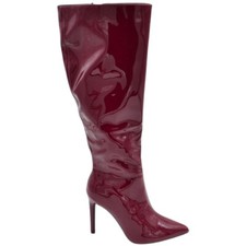 Stivale alto donna bordeaux a