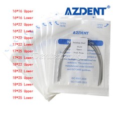 AZDENT Fili Arco Ortodontico Dentale Acciaio Inox Rettangolare Superiore/Inferiore