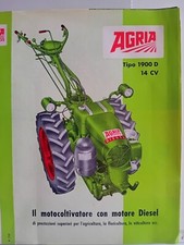 MOTOCOLTIVATORE 1900 D AGRIA WERKE 14 CV DIESEL Brochure originale epoca 1960