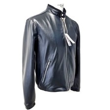 Giacca Nera in vera Pelle Martin Zelo Napoli modello Biker sfoderata Regular