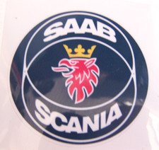 Adesivo autoadesivo logo aziendale A SAAB SCANIA - diametro 70 mm - nuovo