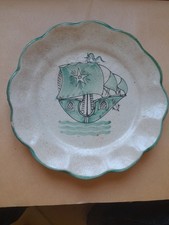 PIATTO CERAMICA VIETRI GALEONE ANNI '30 AVALLONE PERIODO TEDESCO DOLKER GAMBONE 