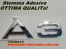stemma targhetta scritta logo fregio audi a3 baule posteriore argento lucido