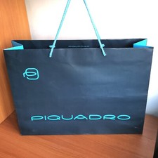 shopping bag PIQUADRO cartella borsa busta di carta shopper negozio acquisti