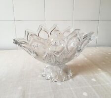 Grande cesto centrotavola in vetro Vintage '60 porta frutta lavorato e decorato