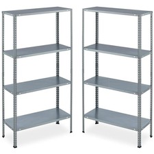 2 Scaffali a 4 Ripiani in Metallo perfetto per Garage, cantina 75x30x147 - 4410