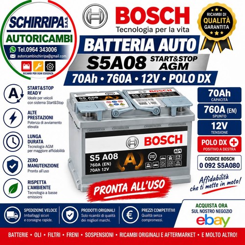 Batteria auto bosch s5a08 - auto,