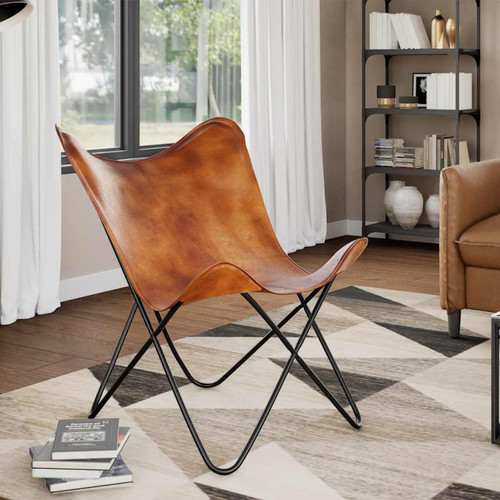 Sedia farfalla vintage marrone