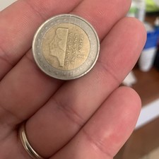 Moneta Da 2 Euro Beatrix Koningin Der Nederlanden Olanda 2002 Rara