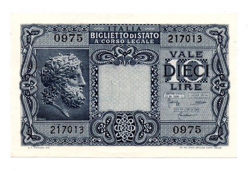 Italia banconota 10 lire - italia,