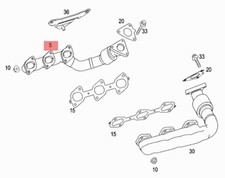 MERCEDES W164/204/463/238/218/253 OM642 COLLETTORE SCARICO OEM A6421400809 80