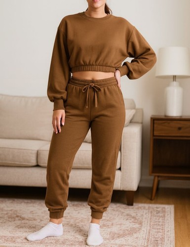 Zenana pezzi felpa crop - 2,