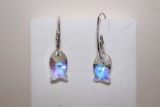 Orecchini  con ciondolo Swarovski d’Argento 925 fatta a mano  gioielli