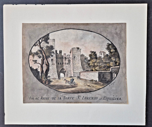 Antique 1800 watercolor - antique,