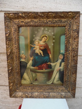 quadro Madonna Del Rosario Di Pompei oleografia d'epoca