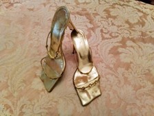Sandali gioiello Emanuela Passeri oro platino argento scarpe stiletto vintage