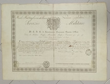 XX311-MODENA-DIPLOMA MILITARE DI SERVIZIO 1843 FRANCESCO IV° D'ESTE