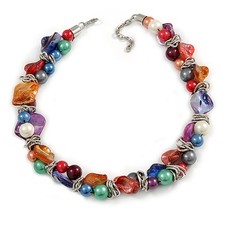 Collana maglie multicolore - collana,