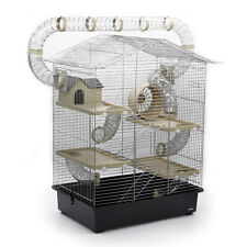 Gabbia per Roditori CH3 XXL Accessori Tunnelsystem Cromo Nero Beige Topo Criceto